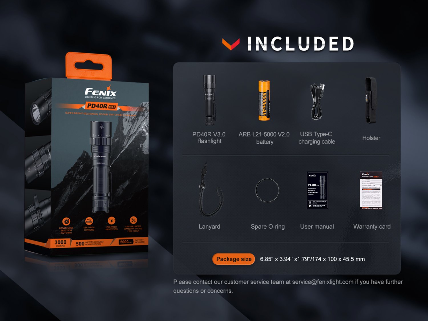 Fenix PD40R V3.0 - LED Taschenlampe mit Drehschalter