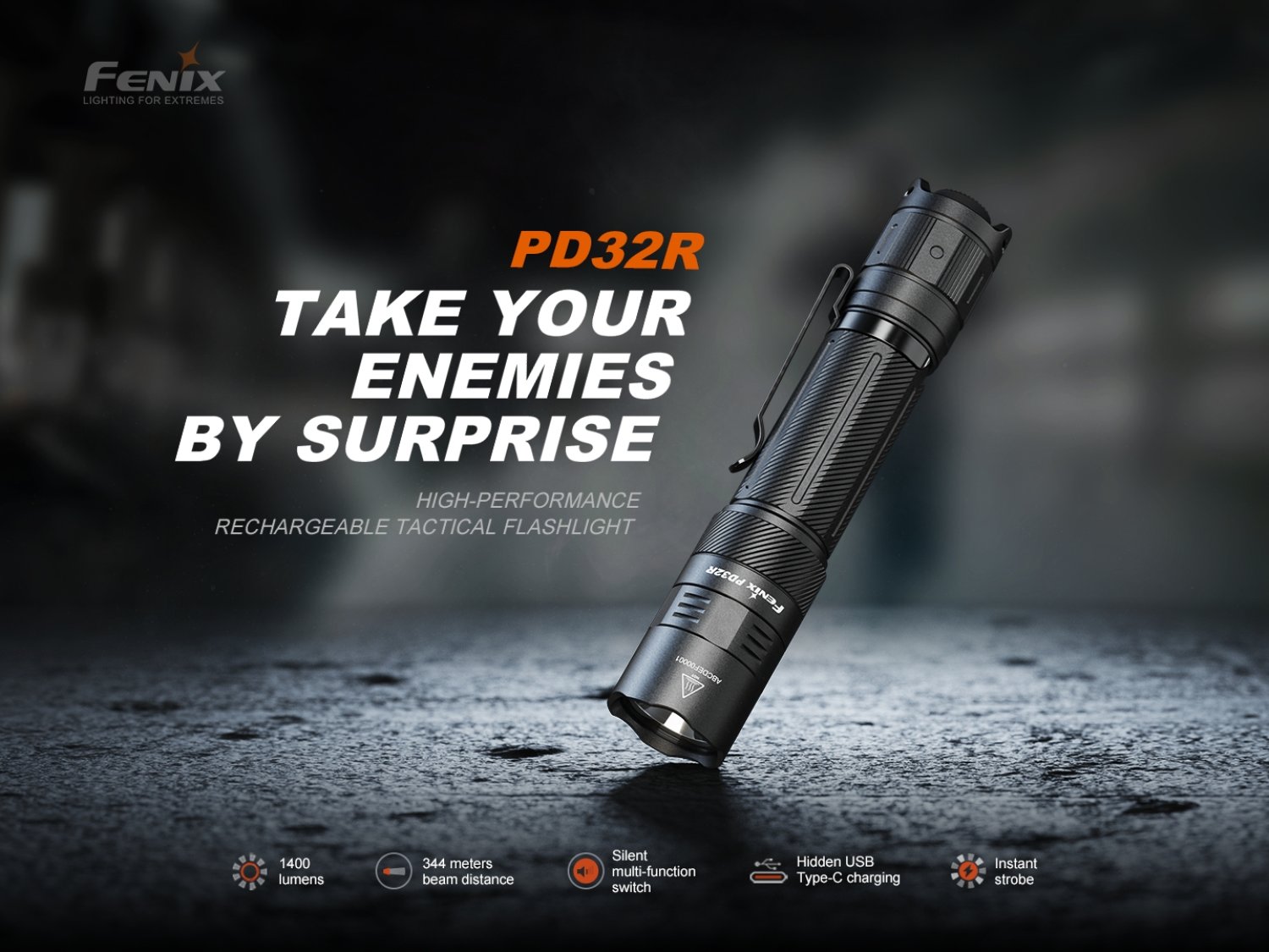Preview: Fenix PD32R - LED flashlight