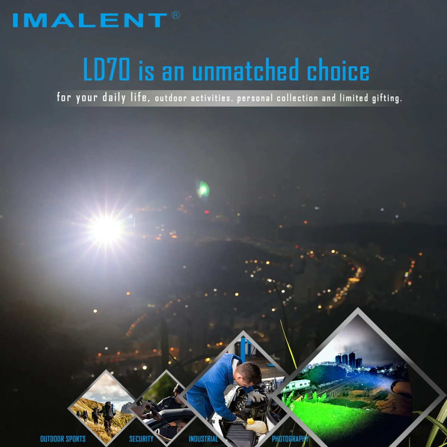 Imalent LD70 violett - LED Taschenlampe mit 4000 Lumen