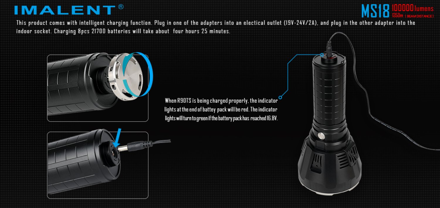 Imalent MS18 Occasionmodell neuwertig - 100000 Lumen - LED Suchscheinwerfer