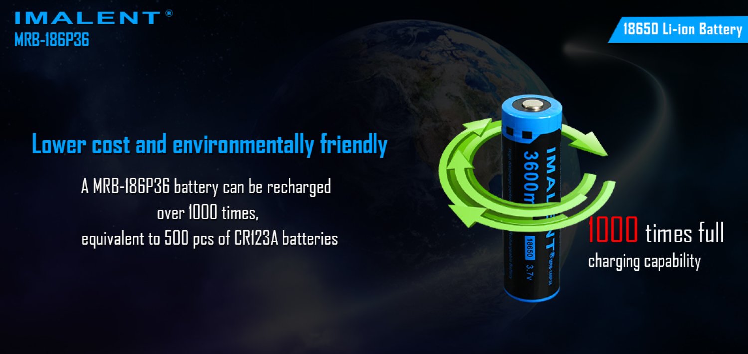 Imalent Akku Typ "18650" - 3600mah (MRB-186P36) - 4 Ampere