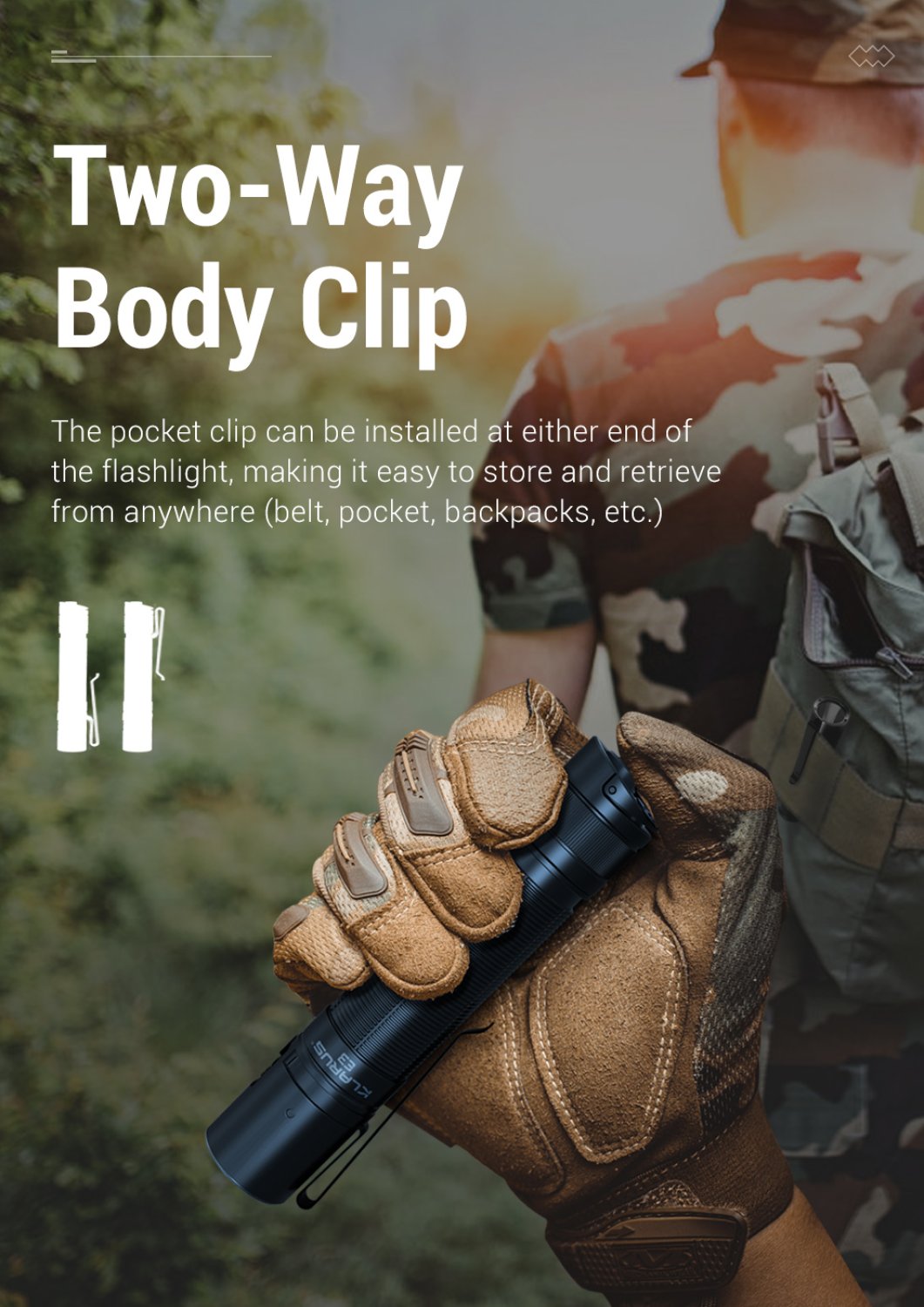 Klarus E3 - LED flashlight - used model