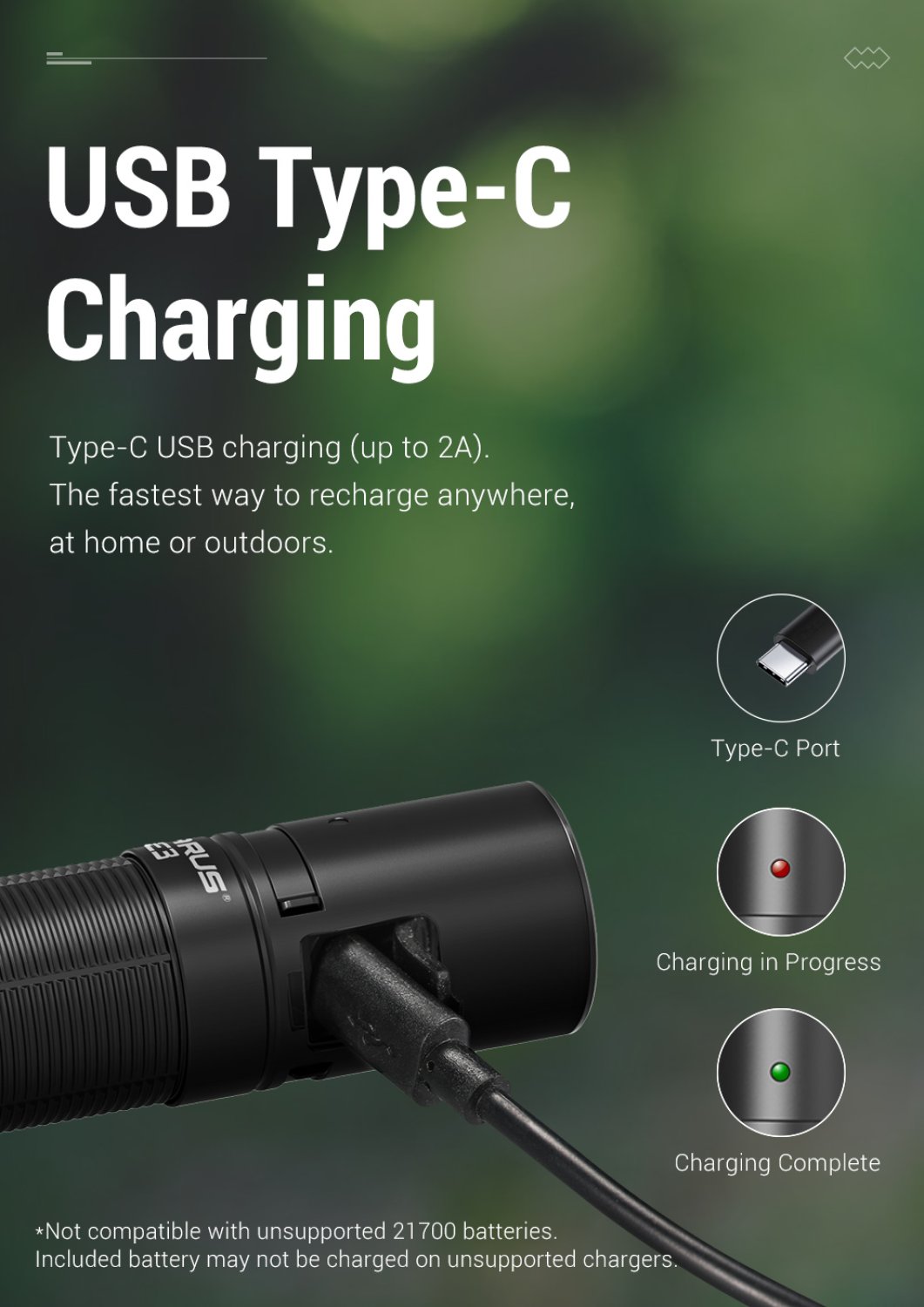 Klarus E3 - LED flashlight - used model