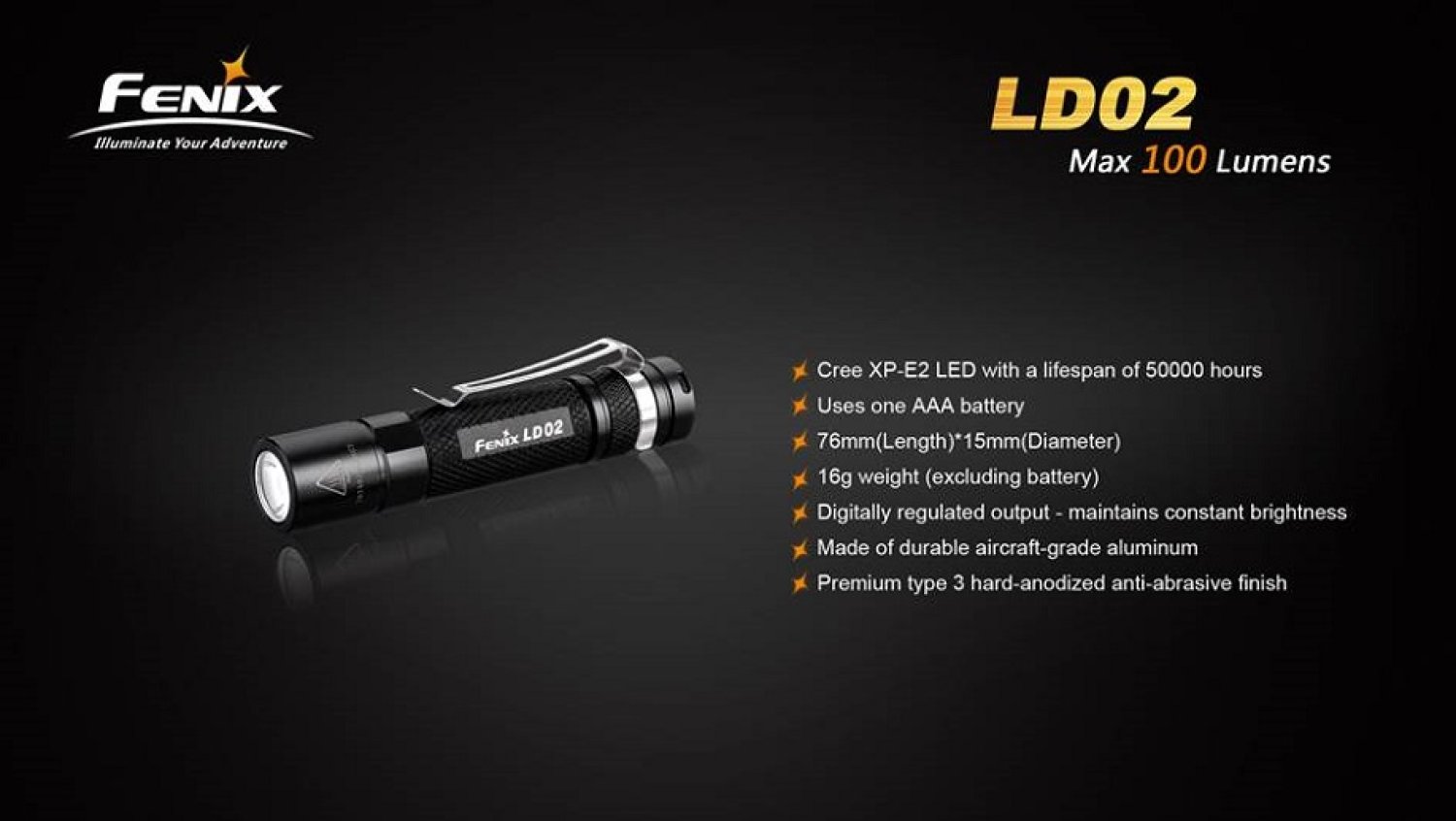 Fenix LD02 V2.0 LED Taschenlampe