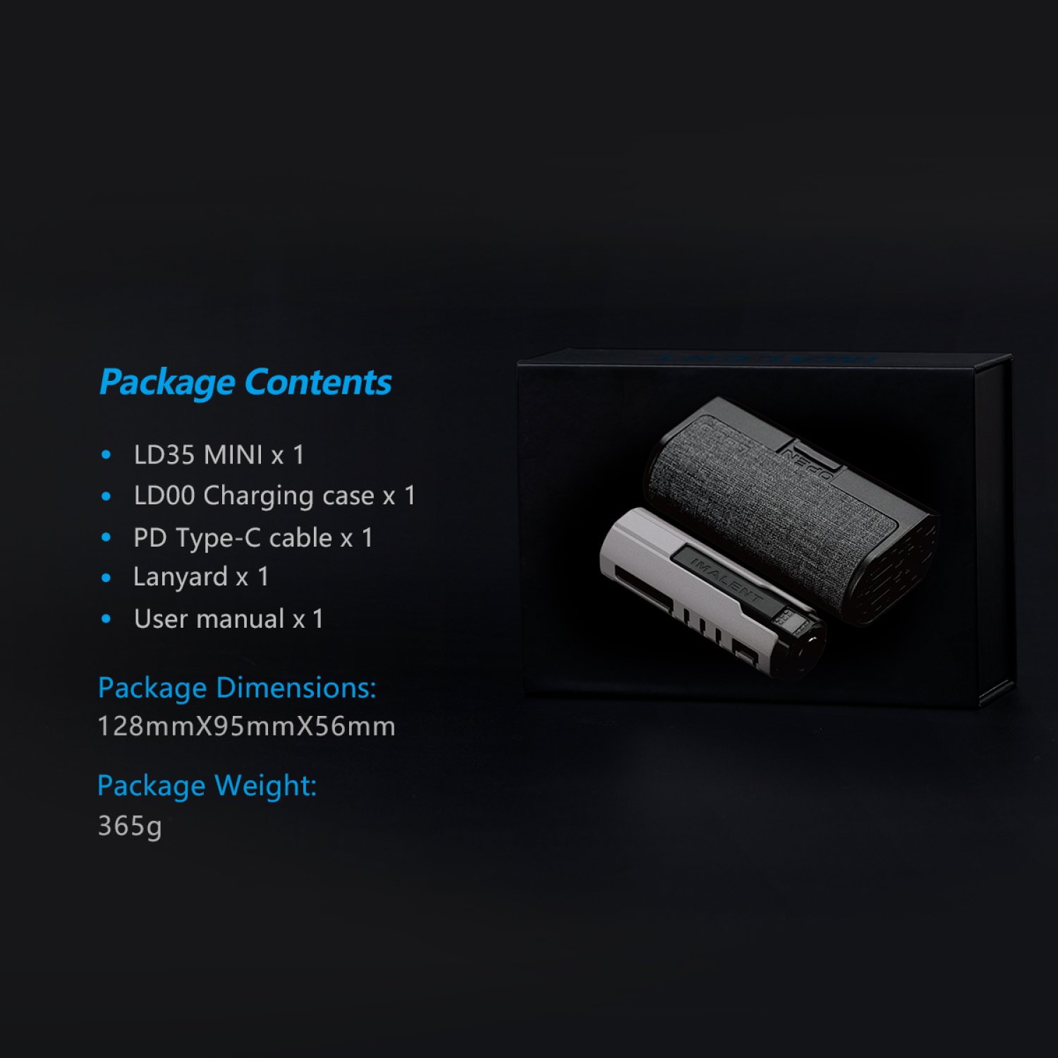 Imalent LD35 micro-arc - with charging case