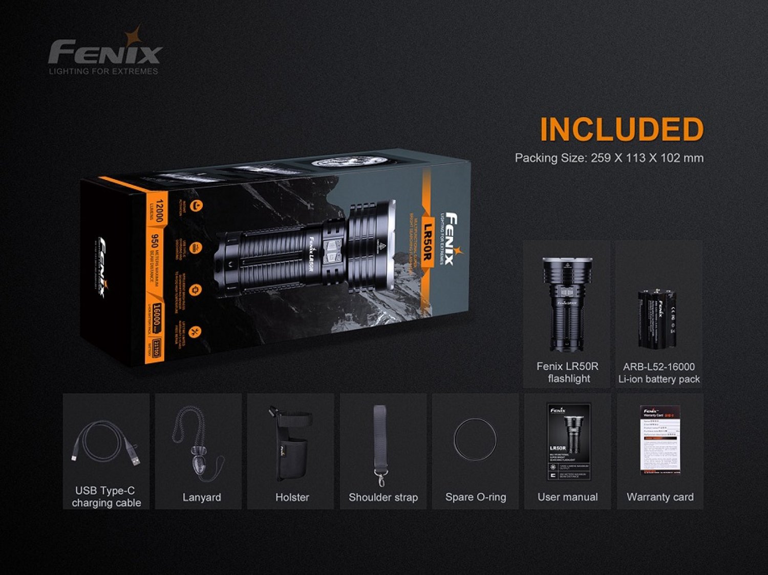 Fenix LR50R LED Suchscheinwerfer