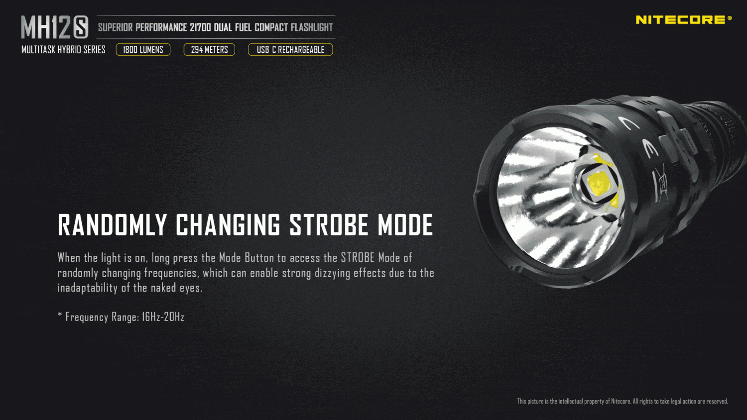 Nitecore MH12S - tactical LED flashlight