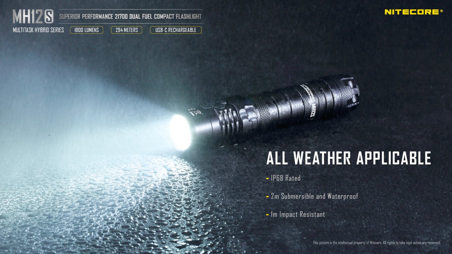 Nitecore MH12S - tactical LED flashlight