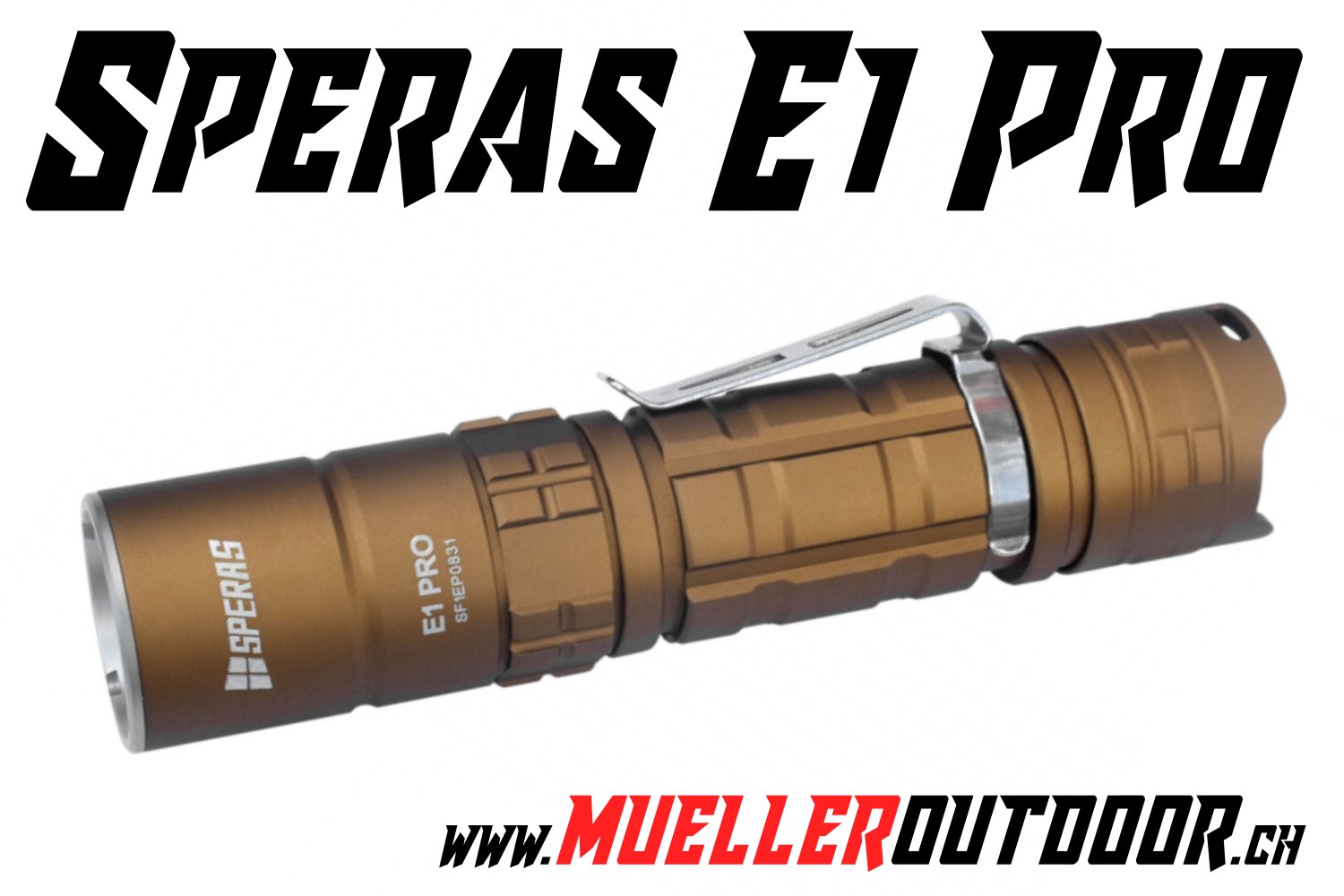 Speras E1 Pro - LED flashlight - color: sand