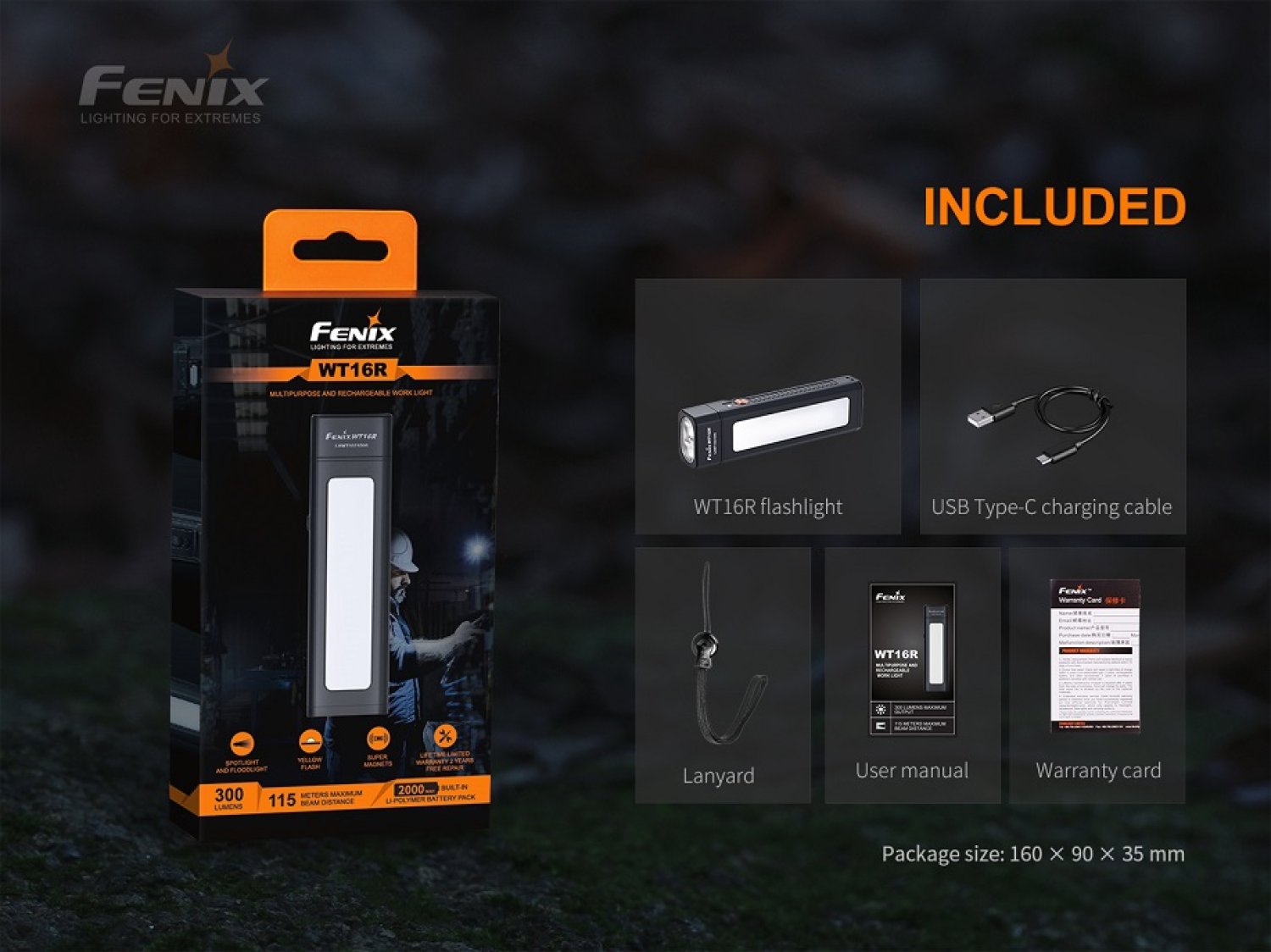 Fenix WT16R multifunktionelle LED Taschenlampe