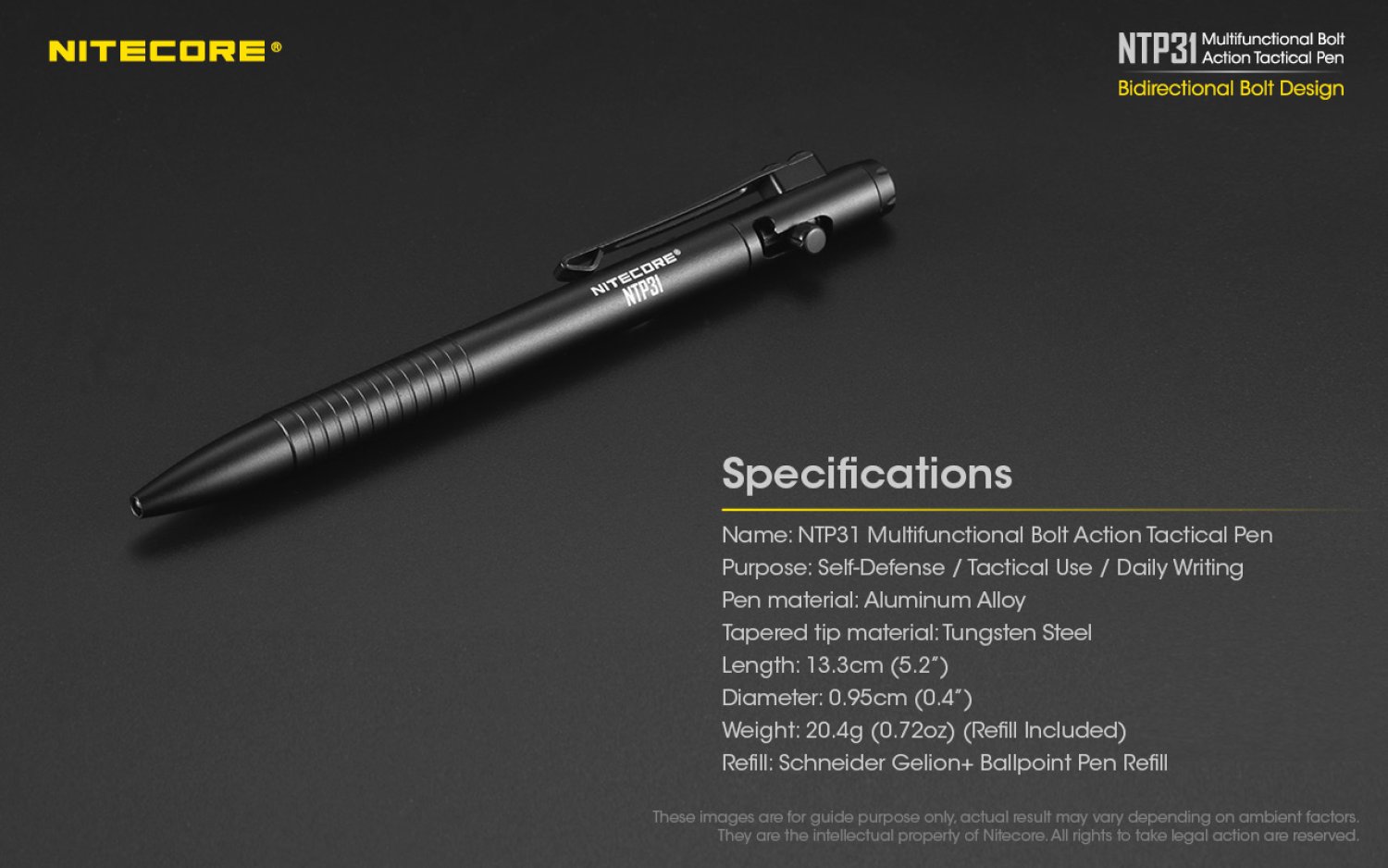 NiteCore Tactical Pen NTP31 Alu