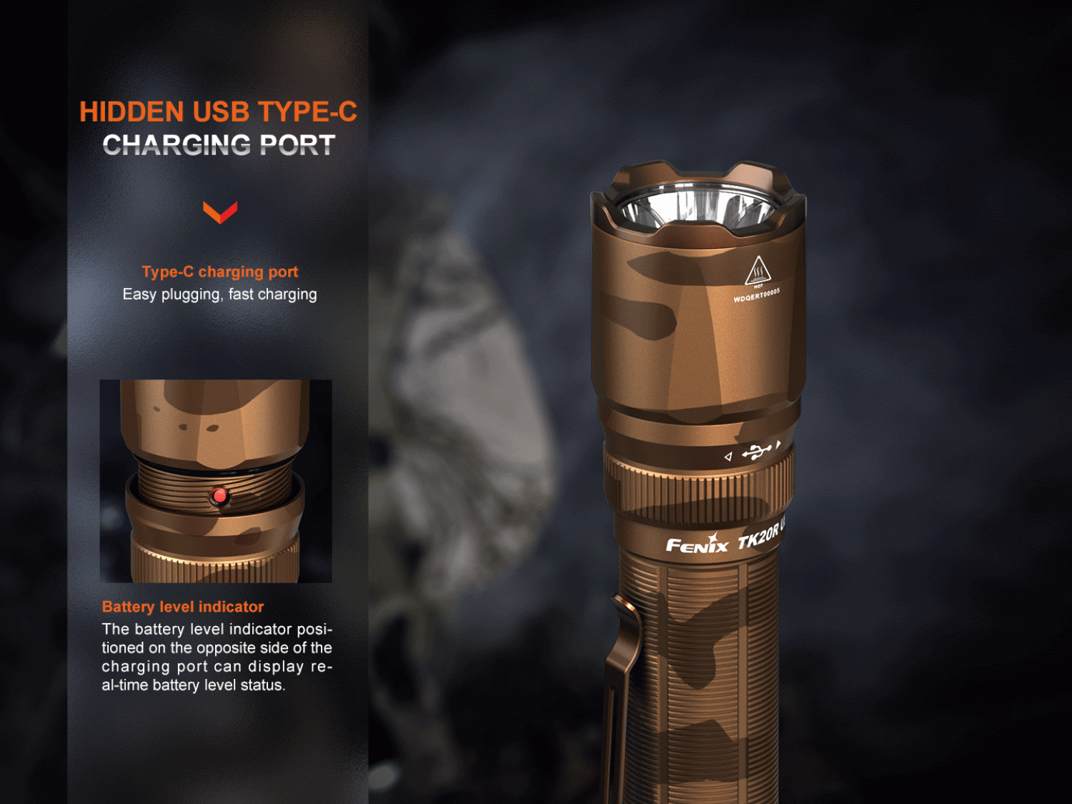 Fenix TK20R UE Desert Camo - taktische LED Taschenlampe