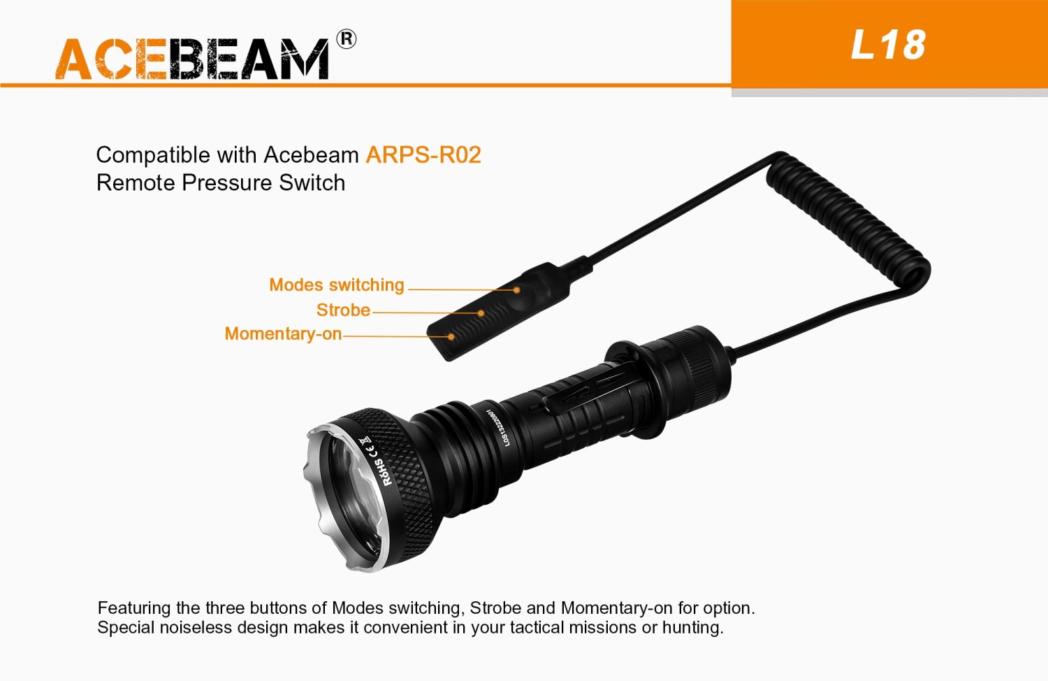 Acebeam L18 LED thrower - beam color: green