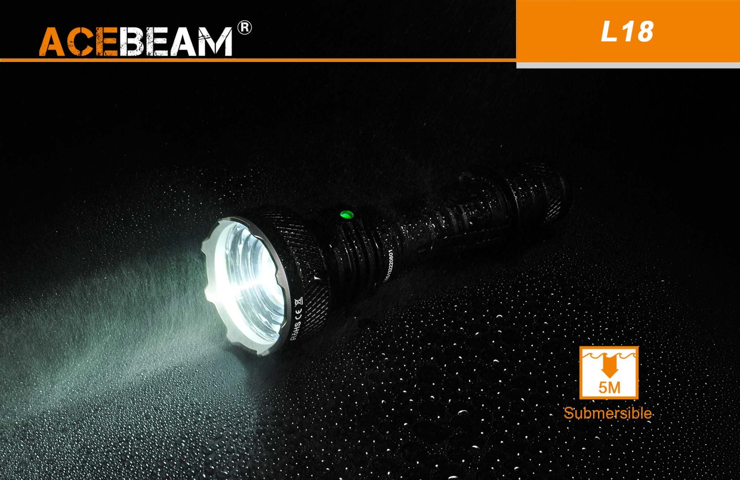 Acebeam L18 LED thrower - beam color: green