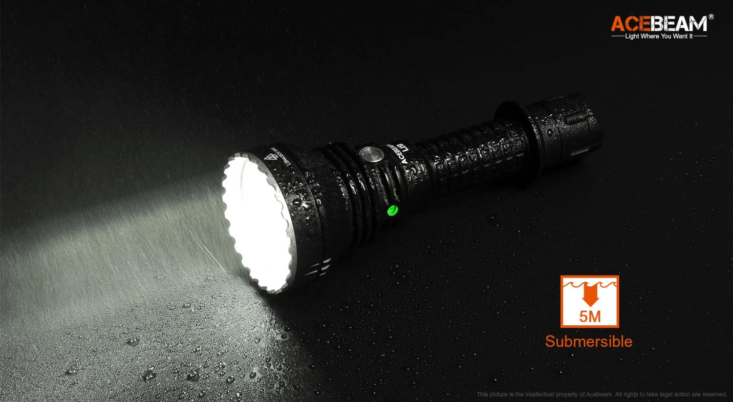 Acebeam L19 - 1300 meters - LED Thrower - beam color: white