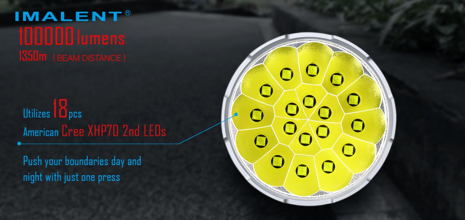 Imalent MS18 Occasionmodell neuwertig - 100000 Lumen - LED Suchscheinwerfer