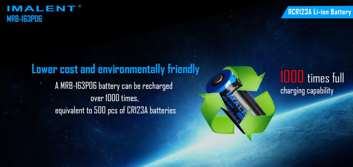 Imalent MRB-163P06 - Typ "16340" / RCR123A - Akku (Lagerbestand = letzte verfügbare Stk.)