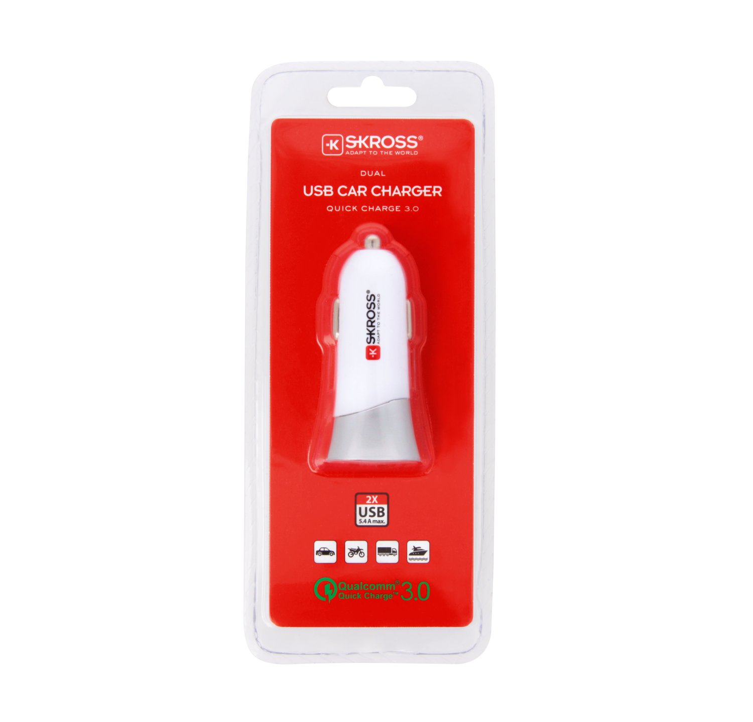 SKROSS Dual USB Car Charger - Quick Charge 3.0