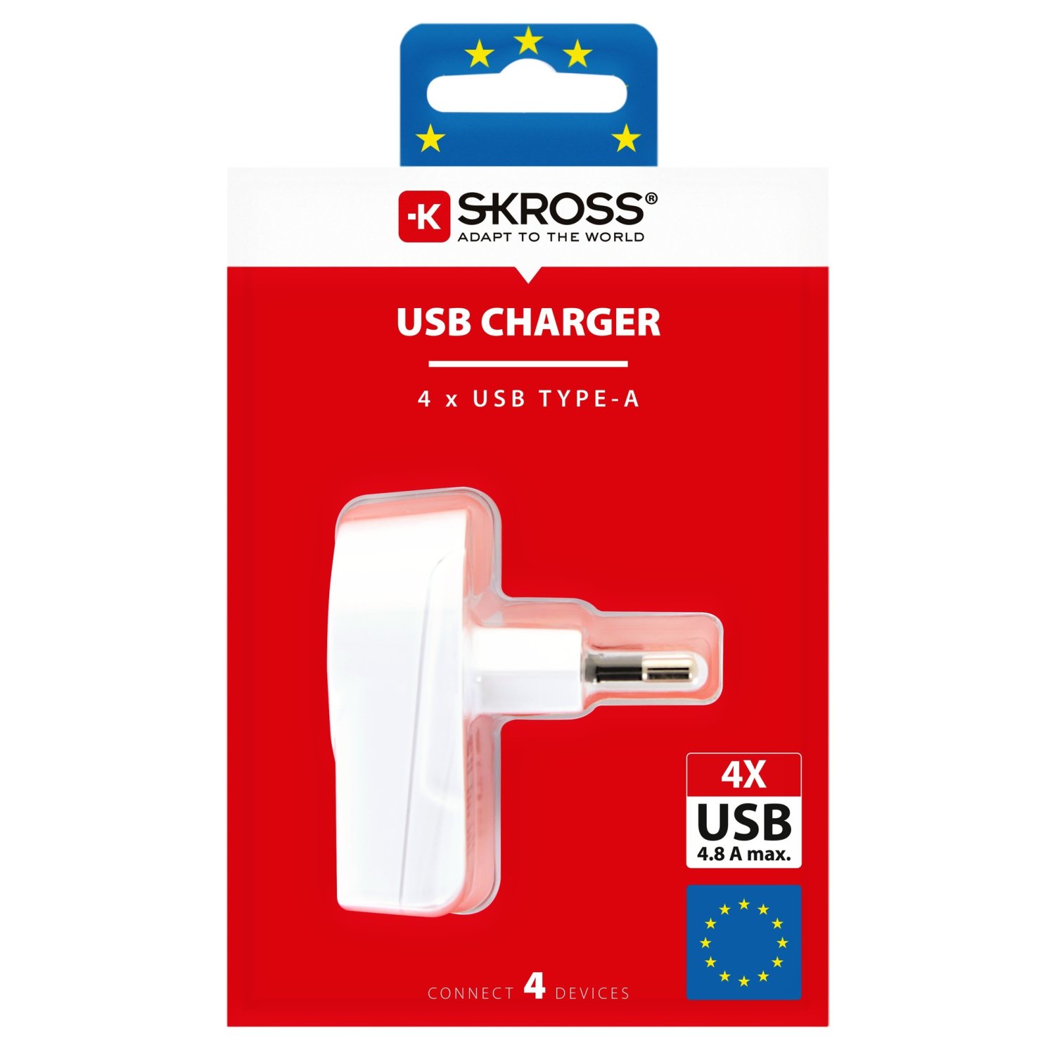 SKROSS Euro USB Charger - 4 x USB-A (letztes verfügbares Stk.)